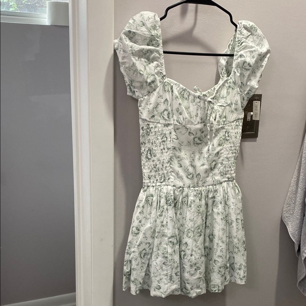Hollister Green Floral Mini Dress